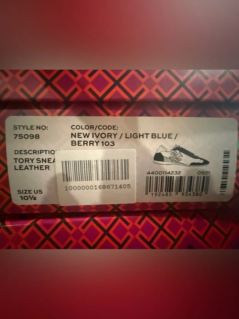 Tory Burch New Ivory, Light Blue & Berry Sneakers